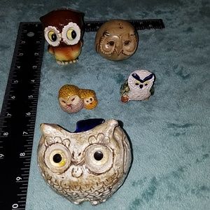 Set of 5 vintage owls.   (Set#5)